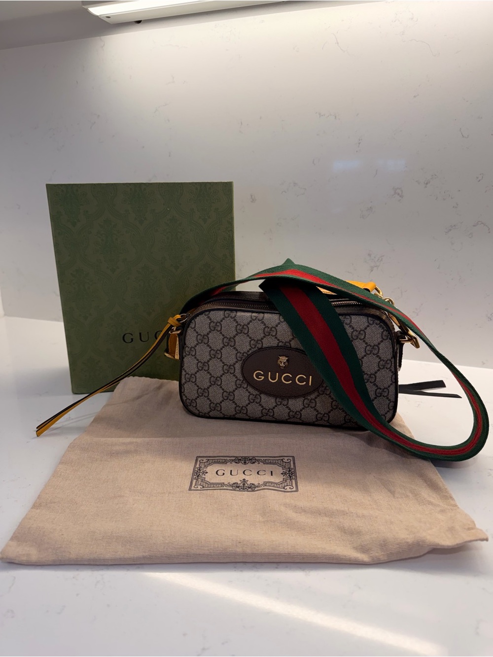 GUCCI Neo Vintage Camera Messenger Bag GG Coated Canvas crossbody bag